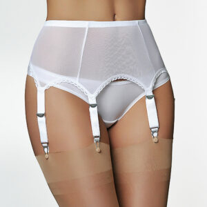 Powermesh, 6 jarretels - wit