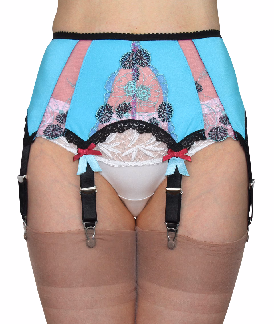 Superzachte jarretelgordel "Kingfisher" met 8 bandjes. Maat XXL